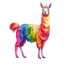 Buntes Regenbogen Lama