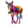 Bunter Esel Pop-Art Stil