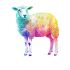 Schaf mit Regenbogen Shepherd-Farmtier