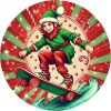 Elfe de Noël Skateboard