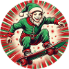 Christmas Elf Skateboarding