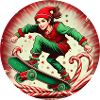 Christmas Elf Skateboarding