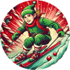 Christmas Elf Skiing
