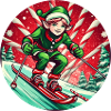 Christmas Elf Skiing