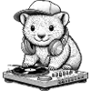 cooles Wombat-Motiv als DJ mit Kopfhörer