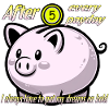 Piggy bank. Dreams, savings, paycheck.
