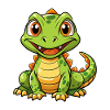 Komodo Dragon Cartoon Character Kawaii Clipart