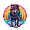 Rainbow Wolf Wolves