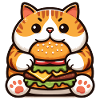 Cat Eats Burger