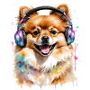 Pomeranian Pomeranian Headphones Dog Print
