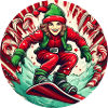 Elfe de Noël Snowboard