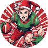Elfe de Noël Rugby