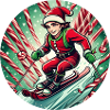 Christmas Elf Skiing