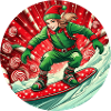 Christmas Elf Snowboarding