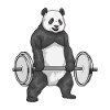 Panda Bodybuilder Dumbbell Bodybuilding