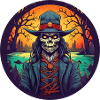 Gruseliges Halloween-fest-kostüm Voodoo-præst