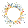 Floral circle, spring flowers, customizable
