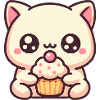 Cute cat with cupcake