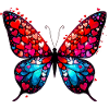 Papillon avec des cœurs