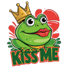 Funny Green Frog Kiss Me