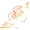 Triathlon in retro style