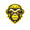 Yellow Fierce Monkey Face Design