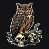 Eule sitzt auf Skulls