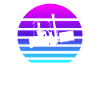 Gabelstaplerfahrer Vaporwave-Gabelstaplerfahrer