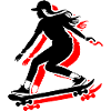Skateboarding Woman Symbol Skateboard