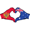 Montenegro Australian lippu kädet sydämen muoto