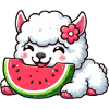 Llama Alpaca Watermelon Cartoon Summer