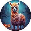 Gruseliges Halloween-partykostüm Zombie-lama