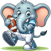 Cute American Football Player Elephant