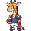 Cute American Football Player Giraffe
