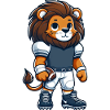 Cute American Football Player Lion