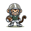 Cute American Football Player Monkey