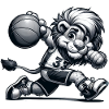Mignon joueur de basket-ball Lion