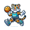 Cute Basketball Player Tiger
