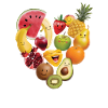 Fruchtcollage Herz Geschenk
