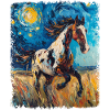 Appaloosa koń gwiaździsta noc malowanie
