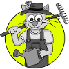Retro Gardener Cat