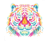 Tiger Gesicht, Bunte Tierkunst, Tiger
