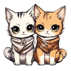 Deux chats mignons
