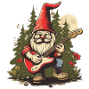 Lustiger Gartenzwerg spielt Gitarre