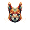 Geometric Art Red Squirrel Squirrels