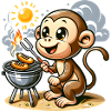 Cute BBQ Monkey