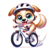 Cute Cyclist Dog