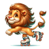 Cute Inline Skater Lion