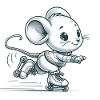Cute Inline Skater Mouse