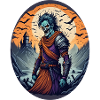 Gruseliges Halloween-partykostüm Zombie-krieger